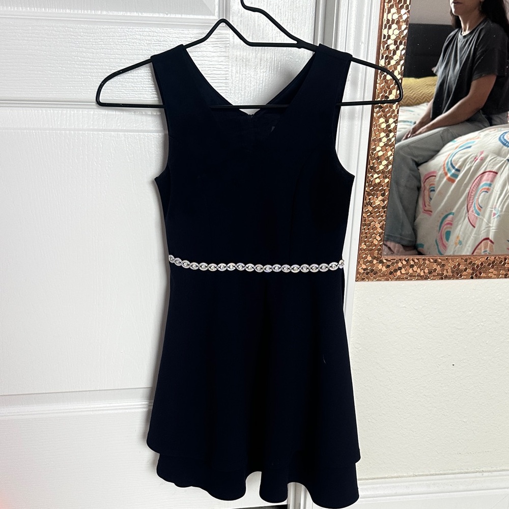 Speechless Black Dress with White Trim